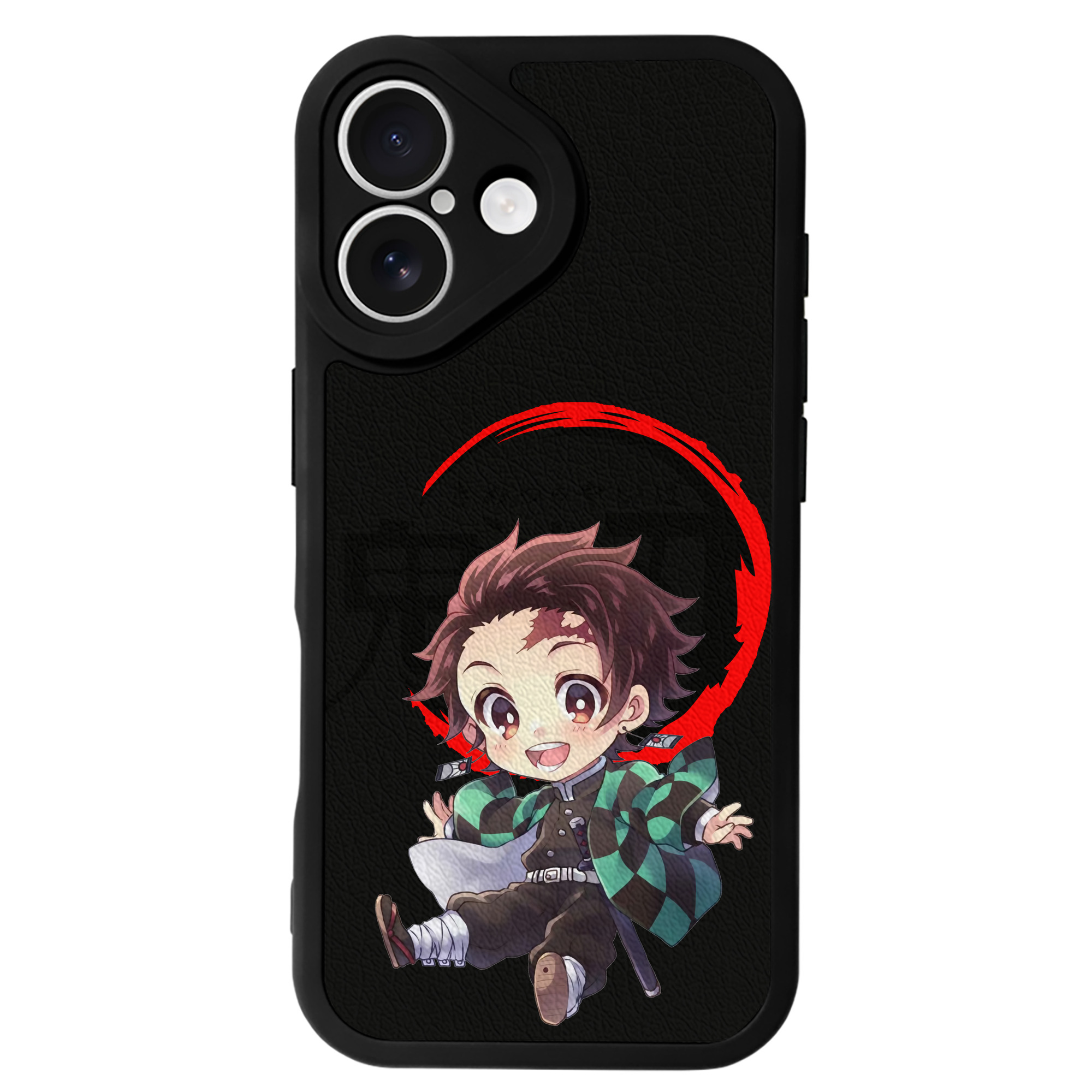 （画像用） 鬼滅の刃 竈門 炭治郎／かまど たんじろう Kamado Tanjirou 【iPhone 16シリーズ対応】シリコンスマホケース（レザー調） 材質：シリコン